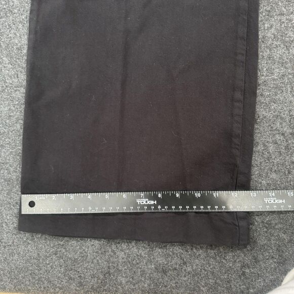 Pilcro Pants Women's 25 Black Wide Leg Flare High Rise Cuffed Hem Trouser Chino - Picture 8 of 12